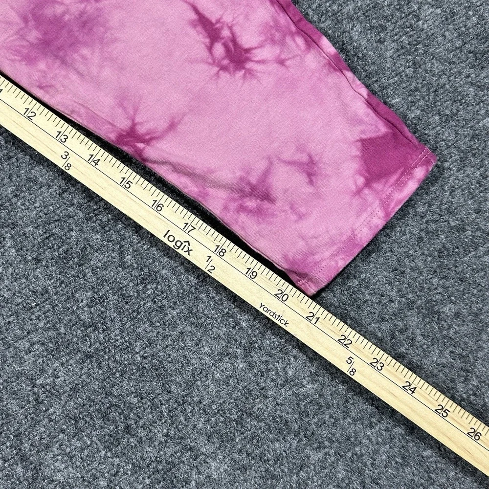 Torrid Pink Purple Tie Dye Cropped‎ Leggings Plus Size 1 Stretch Cotton Casual